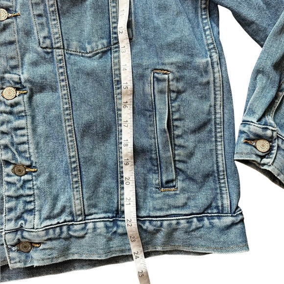 Vintage 90s Eddie Bauer Men’s Denim Jacket Size M Blue Trucker Style - Picture 9 of 11